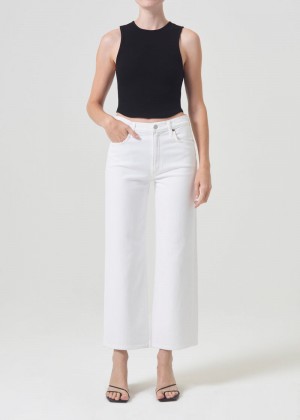 Jeans Agolde Harper Crop Mujer Creme | GUXDBWN-08