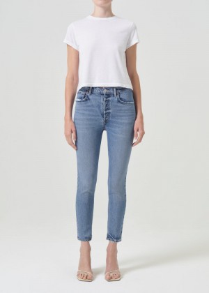 Jeans Agolde Nico High Rise Slim Fit (STRETCH) Mujer Blame | SIKLACF-87