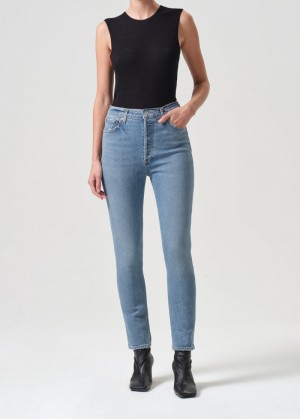 Jeans Agolde Nico High Rise Slim Fit (STRETCH) Mujer Helm | ZUCSWRL-56