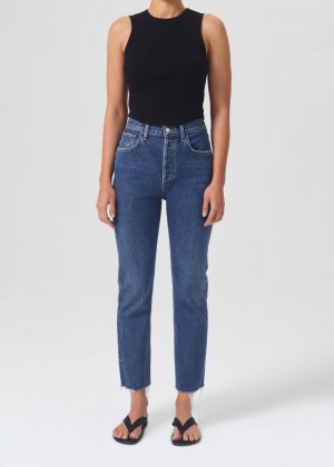 Jeans Agolde Riley High Rise Directo Crop (Stretch) Mujer Escape | XNZSCGR-13