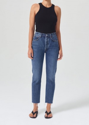 Jeans Agolde Riley High Rise Directo Crop Mujer Sphere | OBPCERF-17