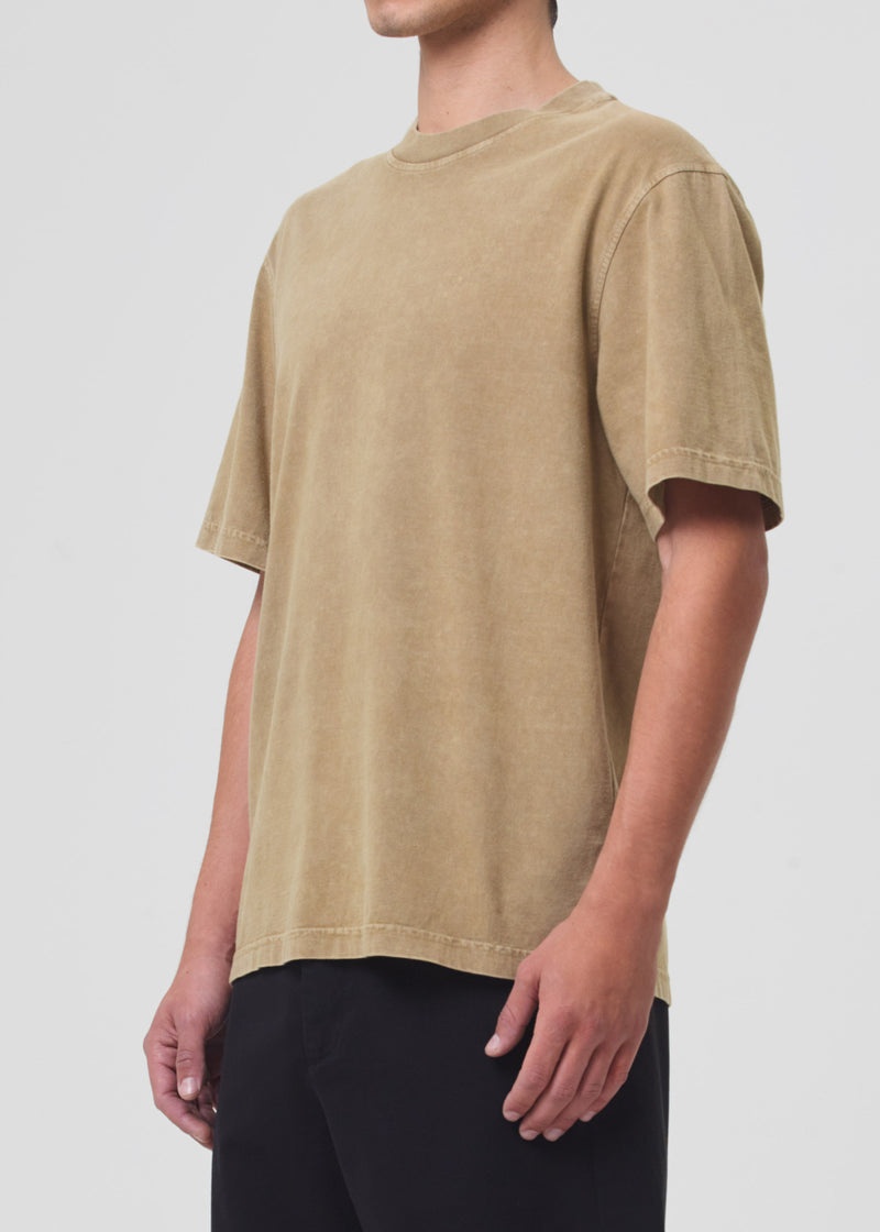 Camisa Agolde Asha Mock Neck Tee Hombre Wheat | PIXMGUJ-13