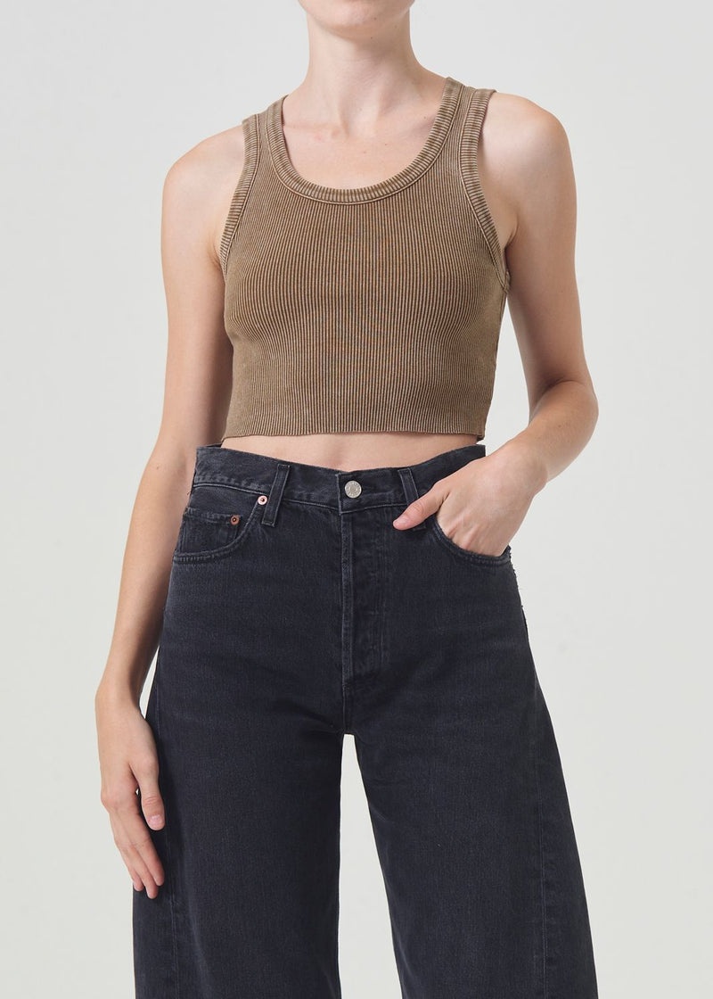 Camiseta Tirantes Agolde Cropped Poppy Mujer Bamboo | YULXZSR-30