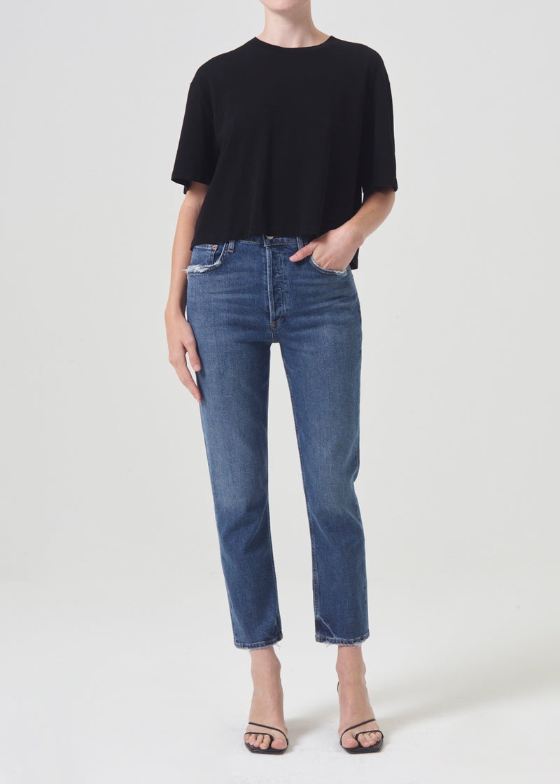 Jeans Agolde Riley High Rise Directo Crop (Stretch) Mujer Pose | NCFZIQA-39