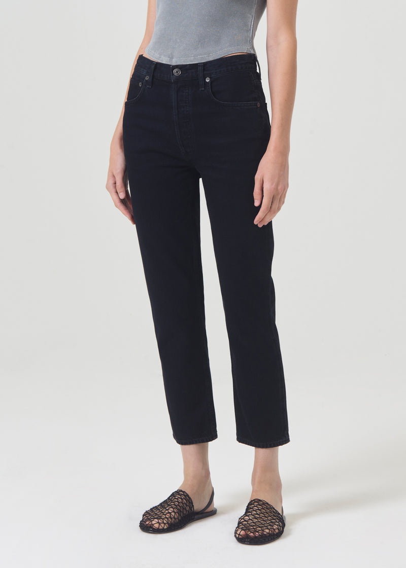 Jeans Agolde Riley High Rise Directo Crop Mujer Crushed | DFPOHQL-31