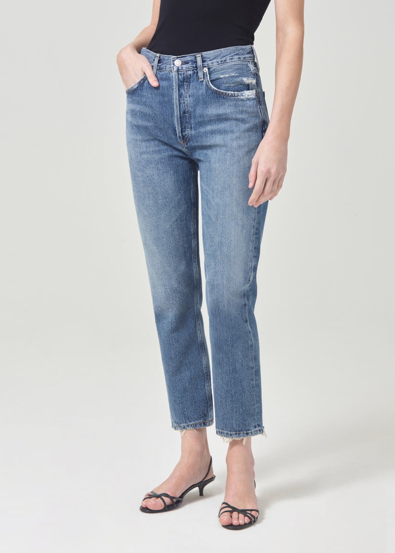 Jeans Agolde Riley High Rise Directo Crop Mujer Frequency | YXRVNIU-85