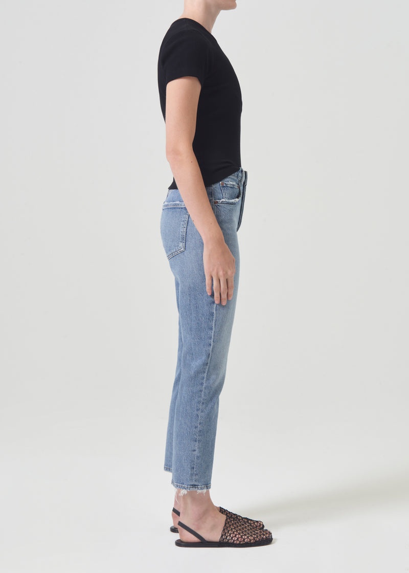 Jeans Agolde Riley High Rise Directo Crop Mujer Quiver | GSYZOVK-07