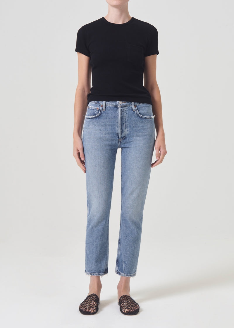 Jeans Agolde Riley High Rise Directo Crop Mujer Quiver | GSYZOVK-07