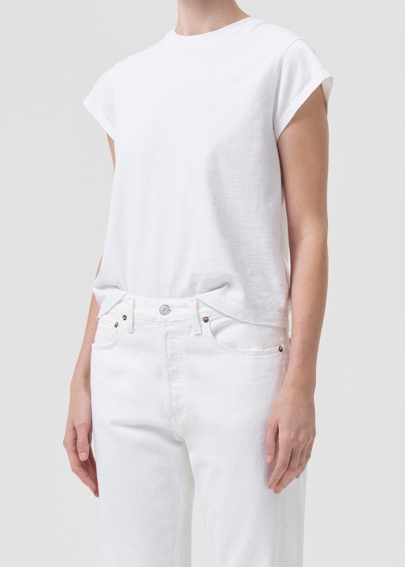 Tops Agolde Bryce Tee Mujer Blancas | WUXNBFS-90