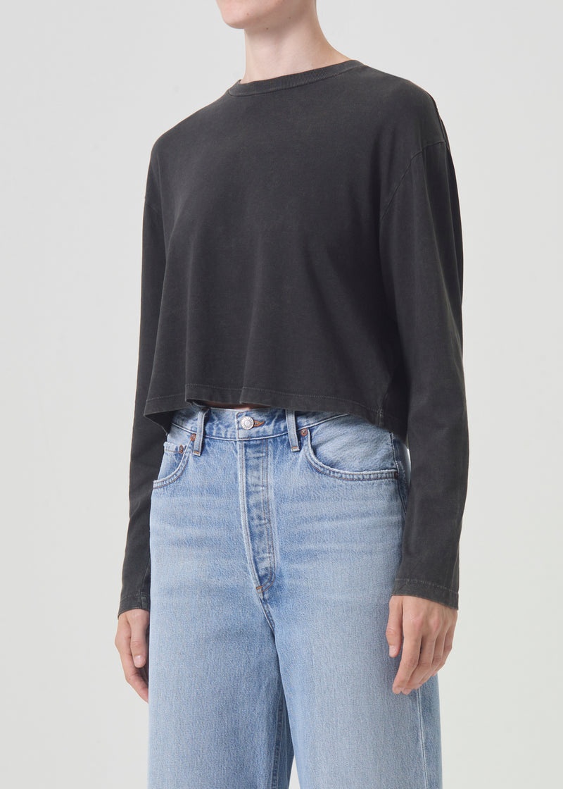 Tops Agolde Mason Crop Tee Mujer Fracture | HLUTWSV-15