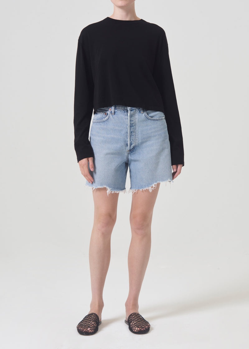 Tops Agolde Mason Crop Tee Mujer Negras | EHNSLGD-23