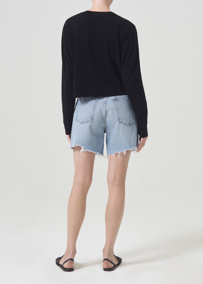 Tops Agolde Mason Crop Tee Mujer Negras | EHNSLGD-23